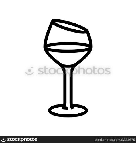party wine glass line icon vector. party wine glass sign. isolated contour symbol black illustration. party wine glass line icon vector illustration