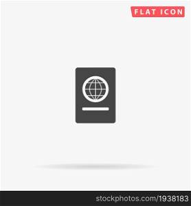 Pasport flat vector icon. Glyph style sign. Simple hand drawn illustrations symbol for concept infographics, designs projects, UI and UX, website or mobile application.. Pasport flat vector icon