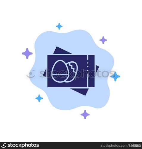 Pass board, Egg, Easter, Card Blue Icon on Abstract Cloud Background