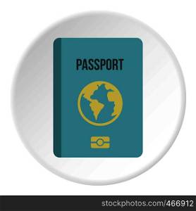Pass icon in flat circle isolated vector illustration for web. Pass icon circle