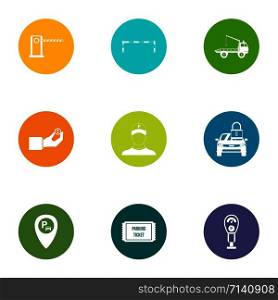 Pass icons set. Flat set of 9 pass vector icons for web isolated on white background. Pass icons set, flat style