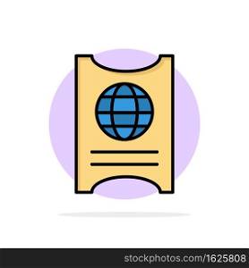 Pass, Passport, Ticket, Hotel Abstract Circle Background Flat color Icon