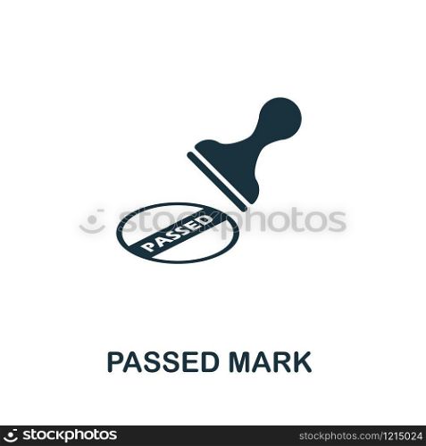 Passed Mark vector icon illustration. Creative sign from quality control icons collection. Filled flat Passed Mark icon for computer and mobile. Symbol, logo vector graphics.. Passed Mark vector icon symbol. Creative sign from quality control icons collection. Filled flat Passed Mark icon for computer and mobile
