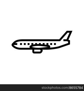 passenger airliner airplane line icon vector. passenger airliner airplane sign. isolated contour symbol black illustration. passenger airliner airplane line icon vector illustration