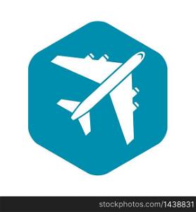 Passenger airliner icon in simple style on a white background vector illustration. Passenger airliner icon, simple style