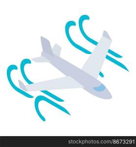 Passenger airliner icon isometric vector. Passenger aircraft flying in air flow. Plane, airliner, aviation, air transport. Passenger airliner icon isometric vector. Passenger aircraft flying in air flow