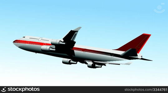 Passenger Airplanes. Colored Vector illustration for designers