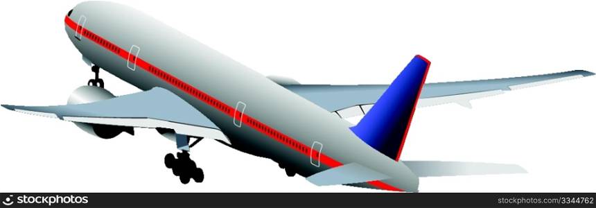 Passenger Airplanes. Colored Vector illustration for designers