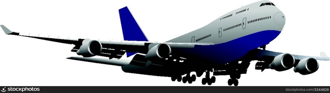 Passenger Airplanes. Colored Vector illustration for designers