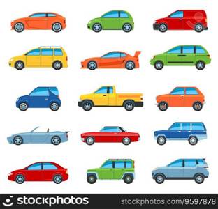 Passenger car icons vector image