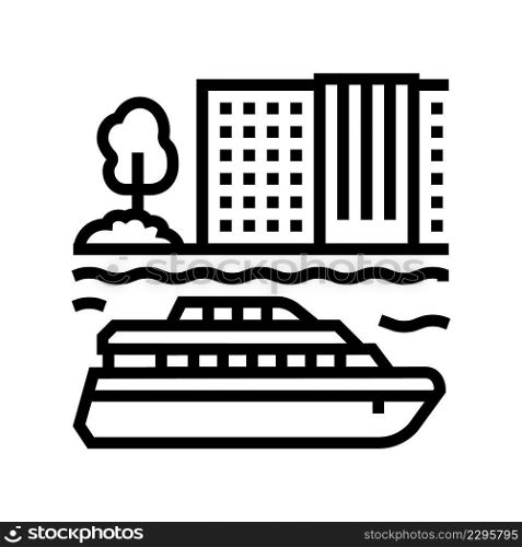 passenger cruise ship liner line icon vector. passenger cruise ship liner sign. isolated contour symbol black illustration. passenger cruise ship liner line icon vector illustration