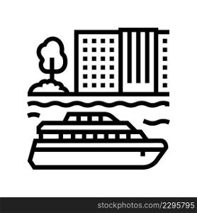 passenger cruise ship liner line icon vector. passenger cruise ship liner sign. isolated contour symbol black illustration. passenger cruise ship liner line icon vector illustration