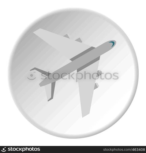 Passenger plane icon in flat circle isolated vector illustration for web. Passenger plane icon circle
