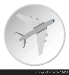 Passenger plane icon in flat circle isolated vector illustration for web. Passenger plane icon circle