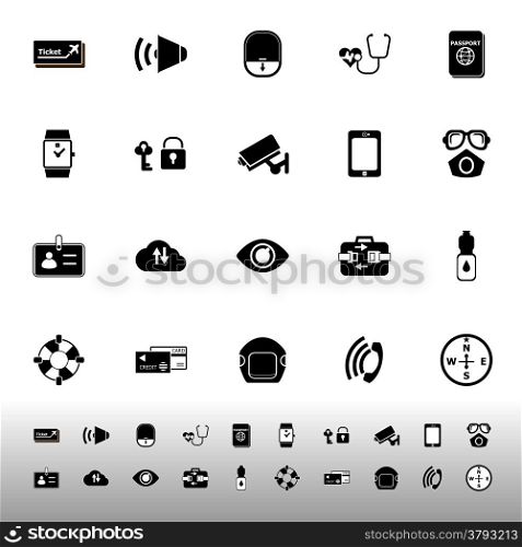 Passenger security icons on white background, stock vector