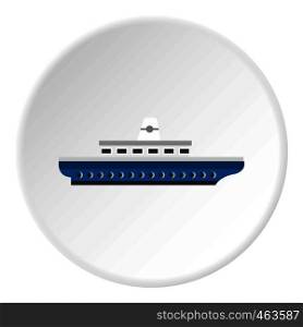 Passenger ship icon in flat circle isolated vector illustration for web. Passenger ship icon circle
