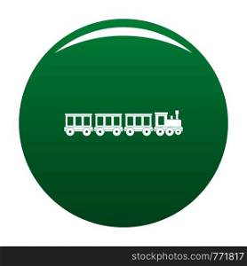 Passenger train icon. Simple illustration of passenger train vector icon for any design green. Passenger train icon vector green