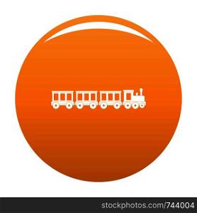 Passenger train icon. Simple illustration of passenger train vector icon for any design orange. Passenger train icon vector orange