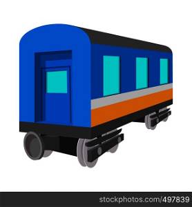 Passenger wagon cartoon icon on a white background. Passenger wagon cartoon icon