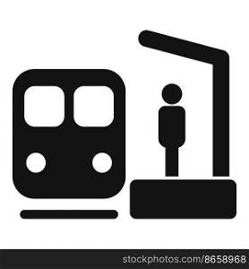Passenger waiting icon simple vector. City transport. Station metro. Passenger waiting icon simple vector. City transport