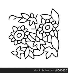 passiflora flower liana line icon vector. passiflora flower liana sign. isolated contour symbol black illustration. passiflora flower liana line icon vector illustration