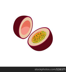 Passion fruit icon in cartoon style on a white background. Passion fruit icon, cartoon style