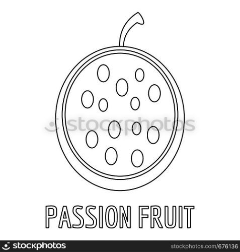 Passion fruit icon. Outline illustration of passion fruit vector icon for web. Passion fruit icon, outline style.