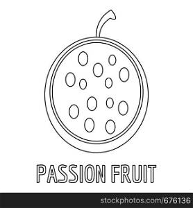 Passion fruit icon. Outline illustration of passion fruit vector icon for web. Passion fruit icon, outline style.