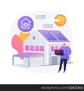 Passive house abstract concept vector illustration. Passive house standarts, heating efficiency, reducing ecological footprint, energy saving technology, sustainable home abstract metaphor.. Passive house abstract concept vector illustration.