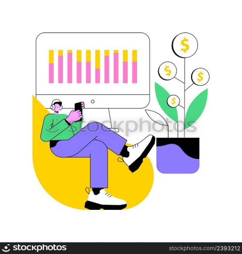 Passive income abstract concept vector illustration. Rental activity income, upfront investment, accelerate your financial goals, savings accounts, pay off debt, cash flow abstract metaphor.. Passive income abstract concept vector illustration.