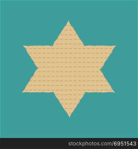Passover holiday flat design icons of matzot in star of david shape.