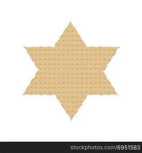 Passover holiday flat design icons of matzot in star of david shape.