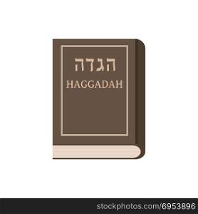 Passover holiday haggadah book flat design icon.