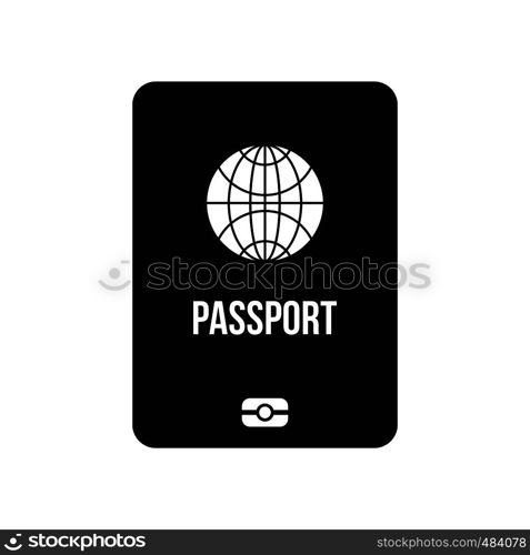 Passport black simple icon isolated on white background. Passport black simple icon