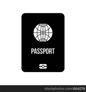 Passport black simple icon isolated on white background. Passport black simple icon
