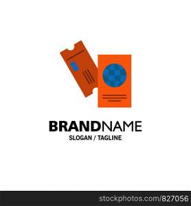 Passport, Business, Tickets, Travel, Vacation Business Logo Template. Flat Color