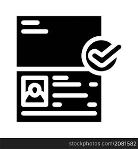 passport compliance glyph icon vector. passport compliance sign. isolated contour symbol black illustration. passport compliance glyph icon vector illustration