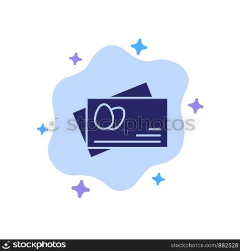 Passport, Egg, Easter Blue Icon on Abstract Cloud Background