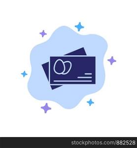 Passport, Egg, Easter Blue Icon on Abstract Cloud Background