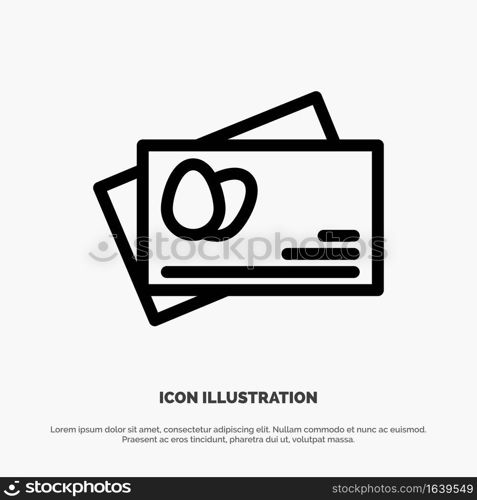 Passport, Egg, Easter Line Icon Vector