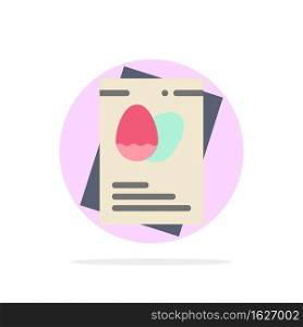 Passport, Egg, Eggs, Easter Abstract Circle Background Flat color Icon