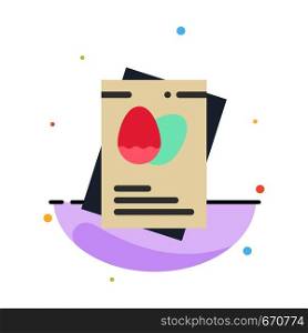 Passport, Egg, Eggs, Easter Abstract Flat Color Icon Template