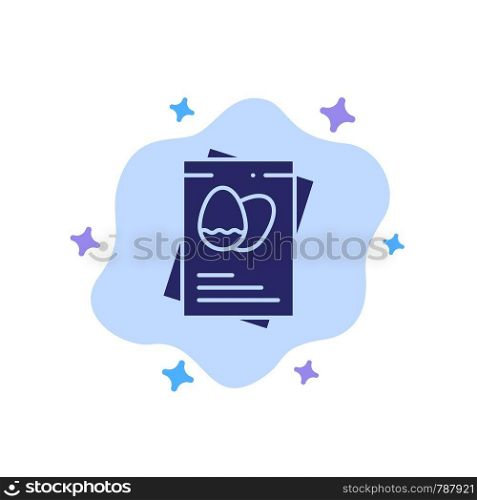 Passport, Egg, Eggs, Easter Blue Icon on Abstract Cloud Background