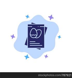 Passport, Egg, Eggs, Easter Blue Icon on Abstract Cloud Background