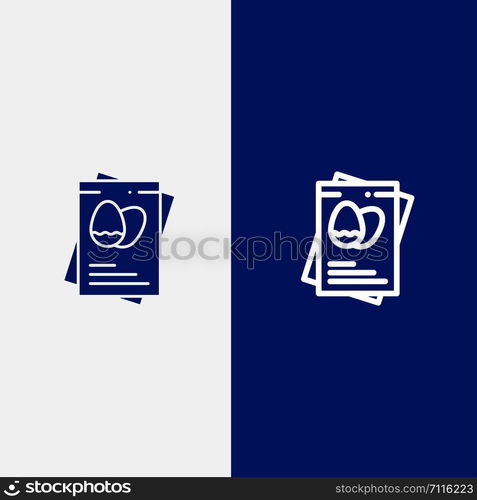 Passport, Egg, Eggs, Easter Line and Glyph Solid icon Blue banner Line and Glyph Solid icon Blue banner