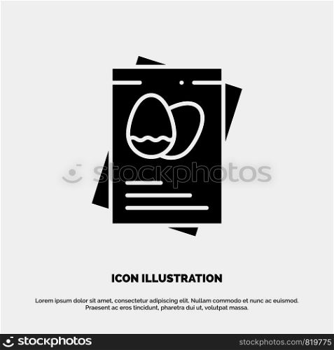 Passport, Egg, Eggs, Easter solid Glyph Icon vector
