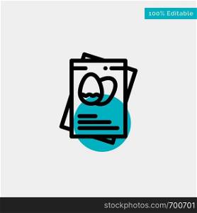 Passport, Egg, Eggs, Easter turquoise highlight circle point Vector icon