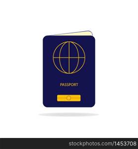 Passport flat vector icon. Passport citizen document.