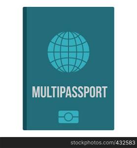 Passport icon flat isolated on white background vector illustration. Passport icon isolated