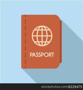 Passport icon flat vector. Flight transfer. Travel traffic. Passport icon flat vector. Flight transfer